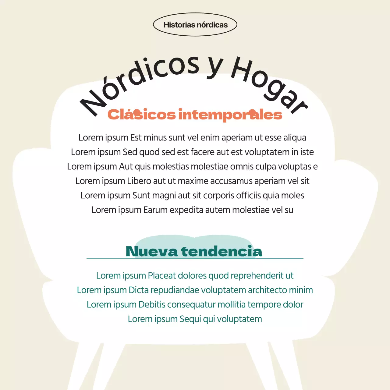 Una selección de interiores limpios y tranquilos en naranja vintage.