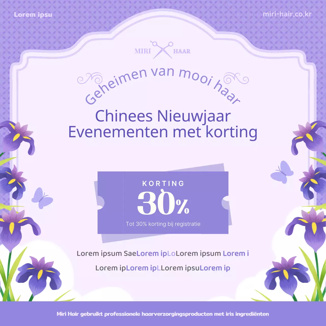 Introductie van het paarse illustratieconcept van tan'o en irisinformatie