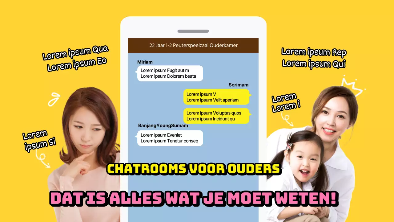 Tips voor chatruimtes voor ouders in het geel zijn onder andere