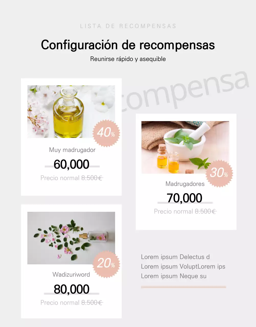 Página detallada de las constantes de fibra