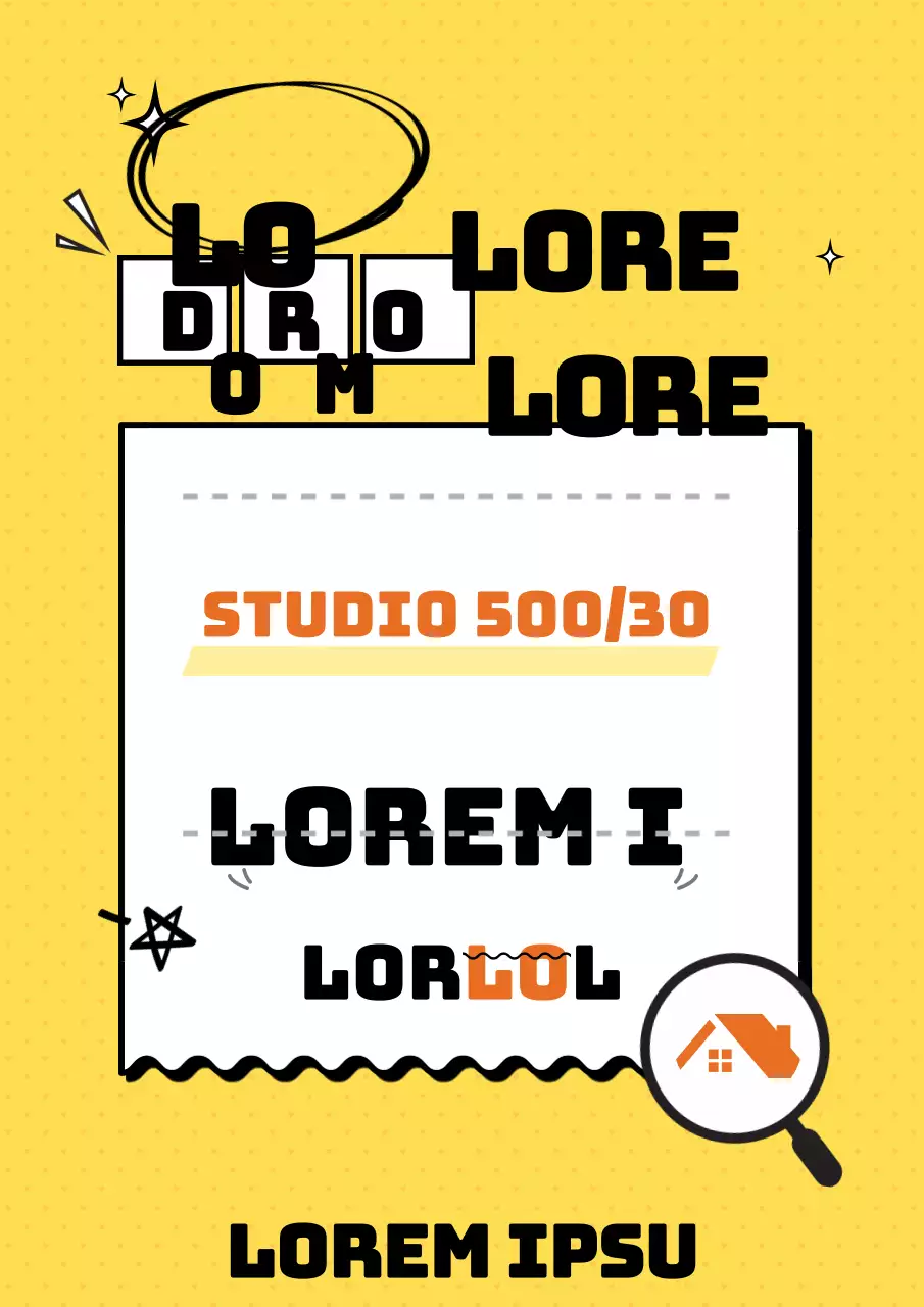 Promoot je huis te koop met een handgeschreven look in geel en zwart