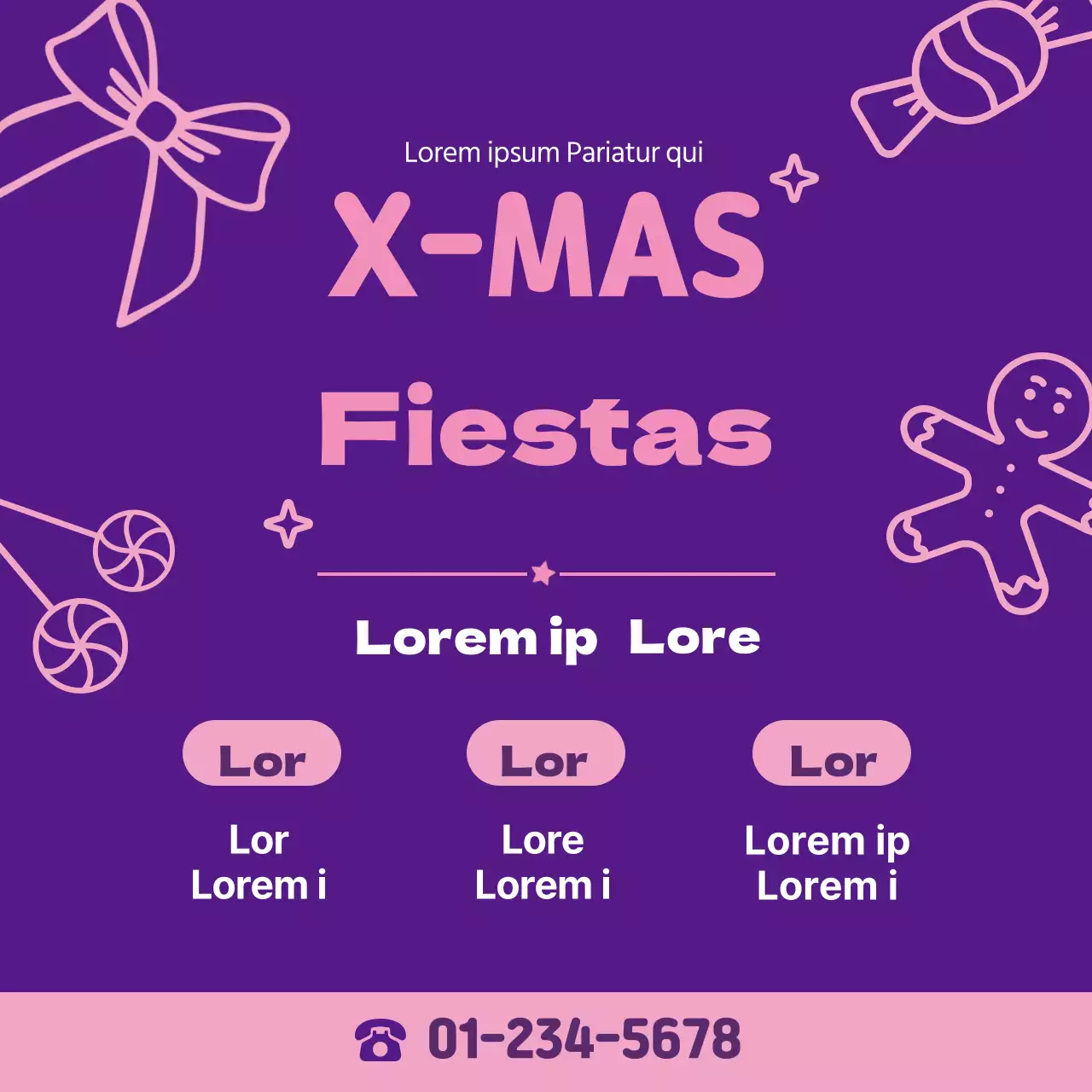 Púrpura Rosa Ilustración Christmas Party Room Promoción