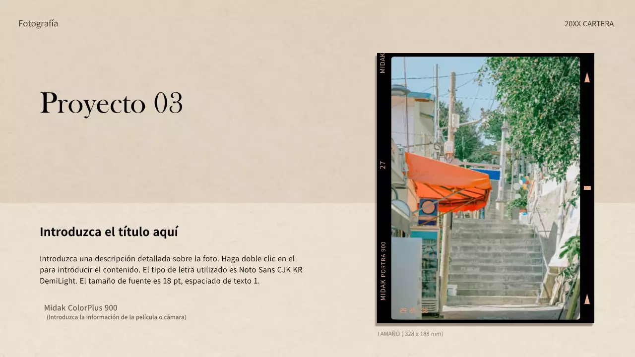 Portafolio de conceptos de cámaras de cine en beige