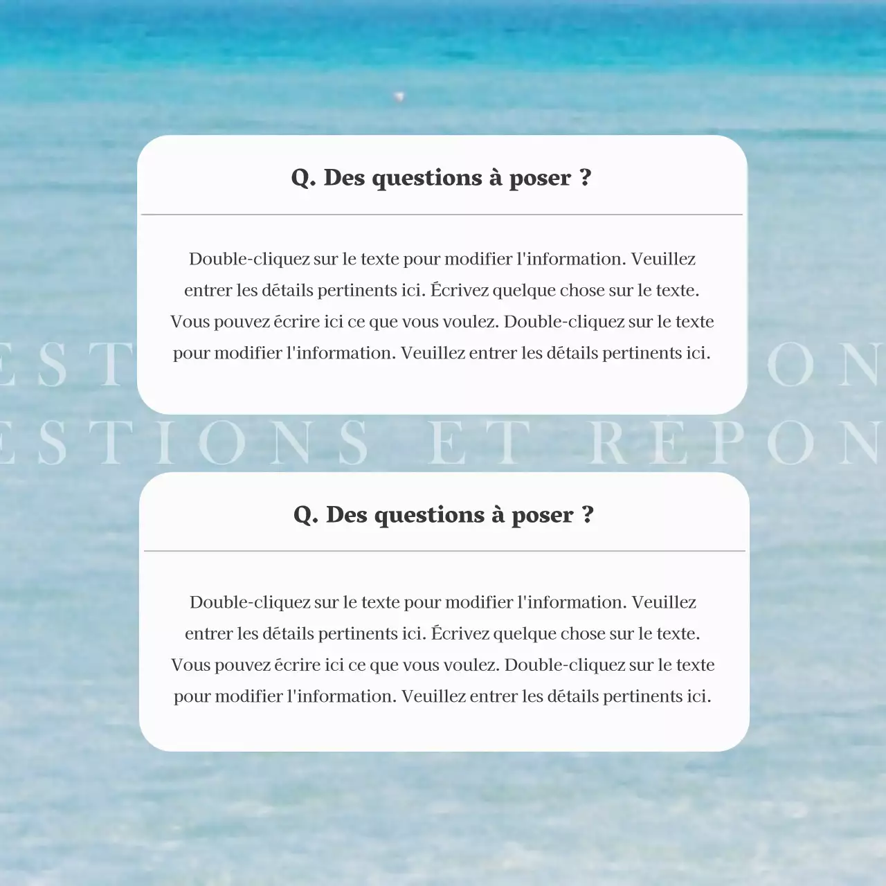 Bleu de la mer Plage Concept Photo Layout Pack