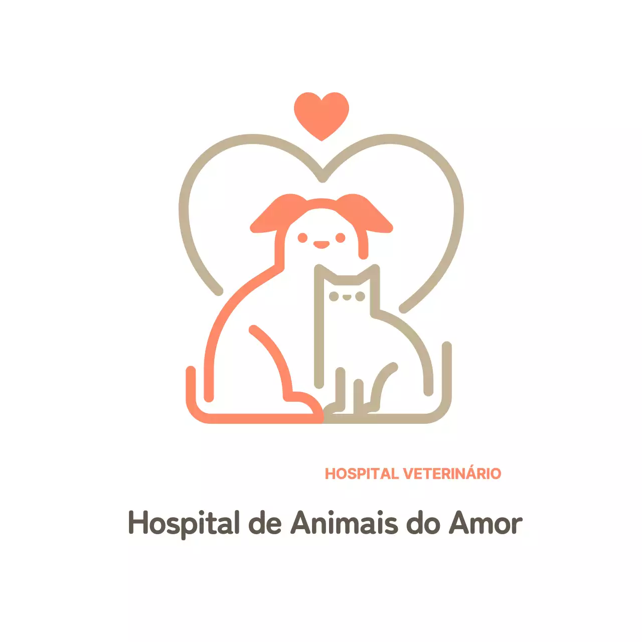 Sinal de clínica veterinária com logótipo de animal giro branco