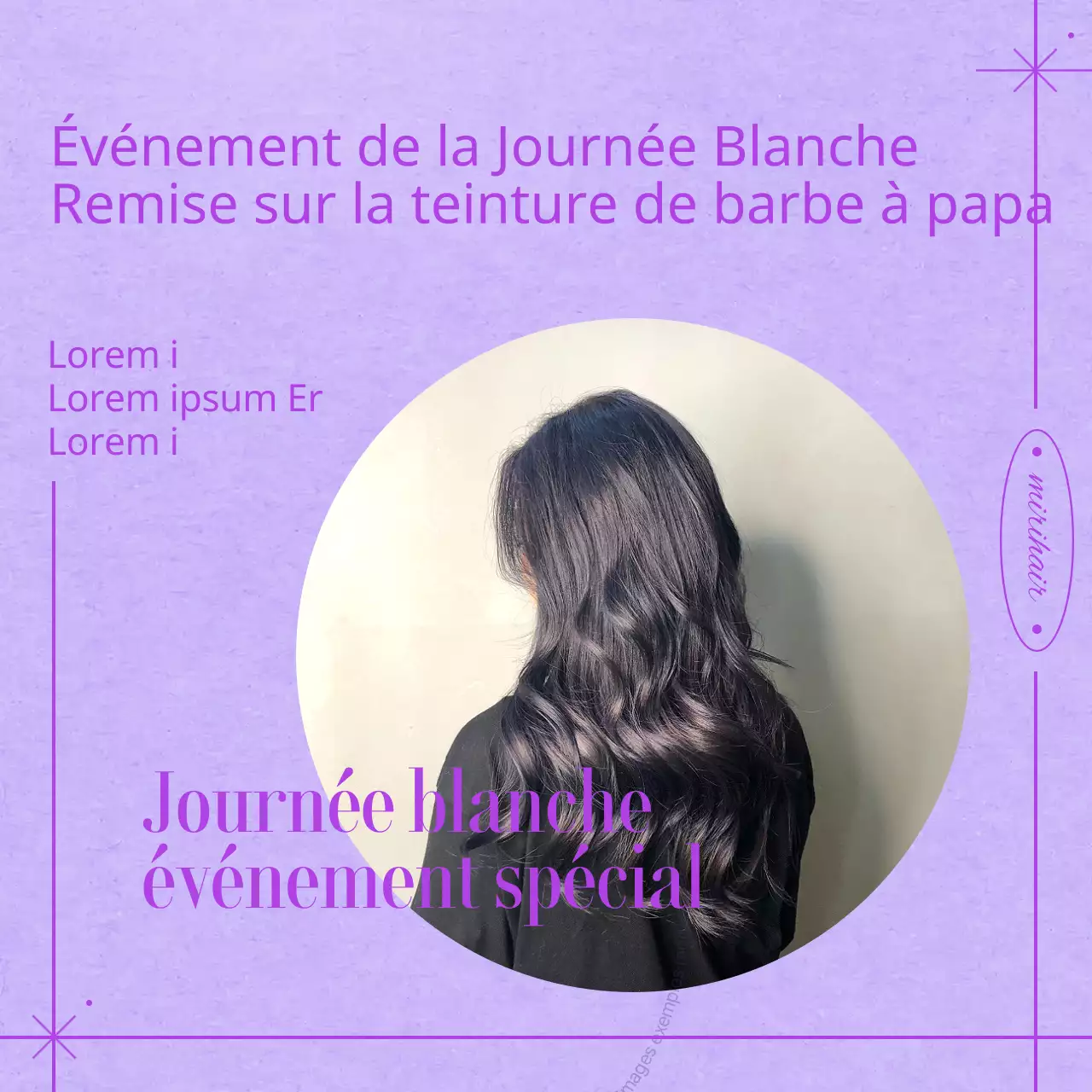 Vente de cheveux Purple White Day
