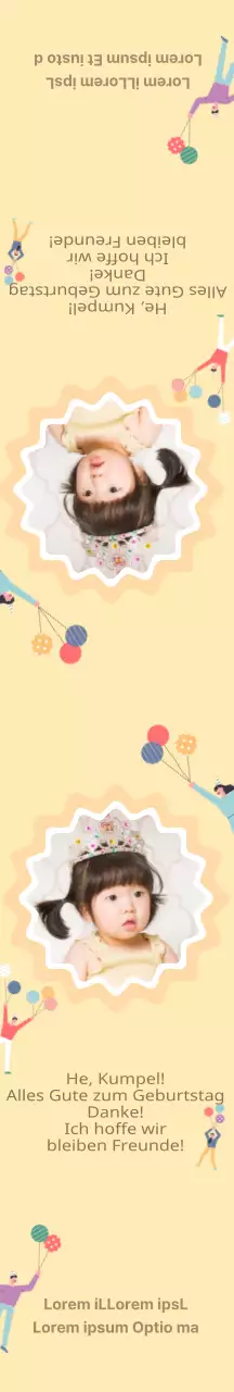 Gelb Niedliches Foto Geburtstagsfeier