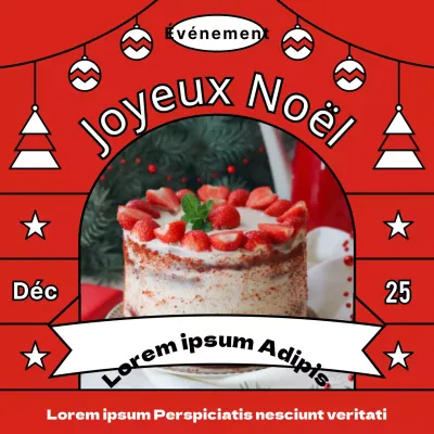 Gâteau soigné avec illustration d'une ligne rouge pré-réservation d'un événement à prix réduit