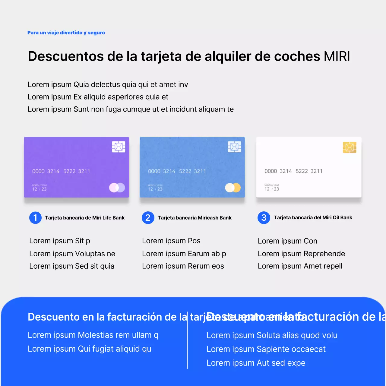 La tarjeta azul y morada de alquiler de cochesNoticias