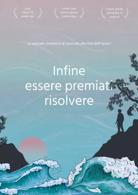 Poster aziendale di fine anno azzurro pastello