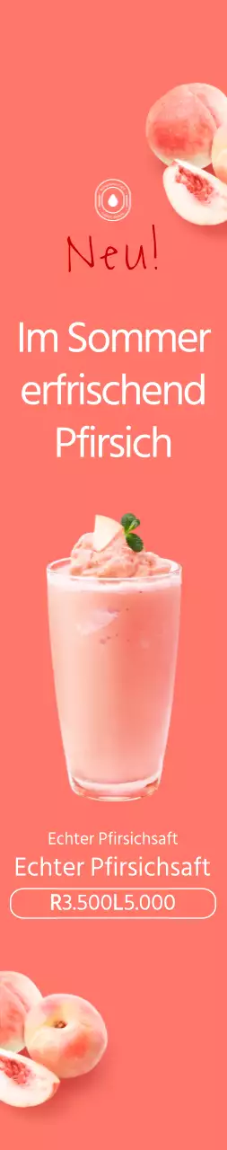 Schlichter Stil in Rosa und Weiß zur Bewerbung des Sommermenüs