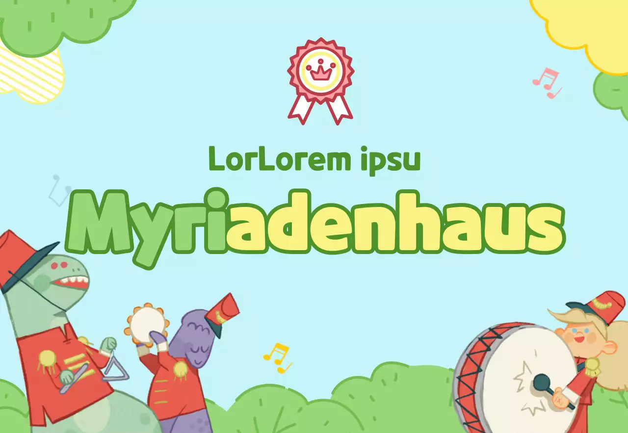 Niedlich illustriertes Kinderzimmer in Hellblau und Chartreuse