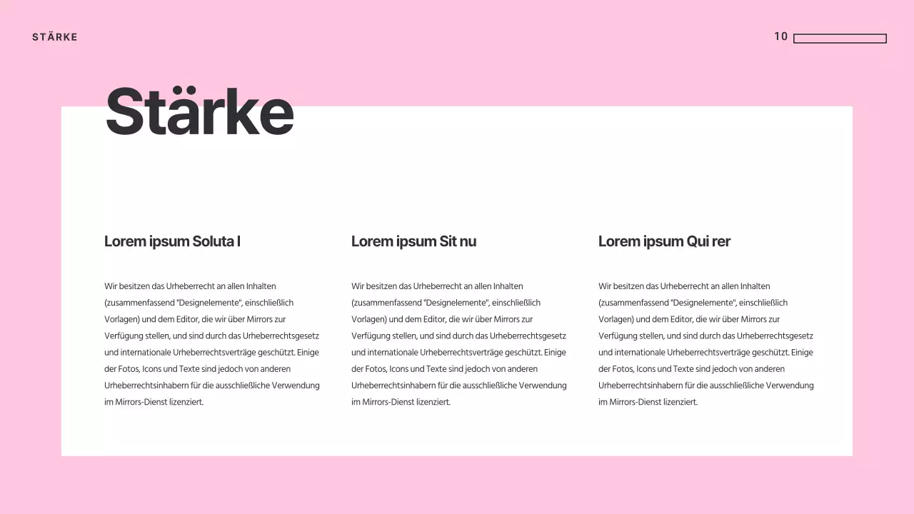 Einzigartige Präsentationen