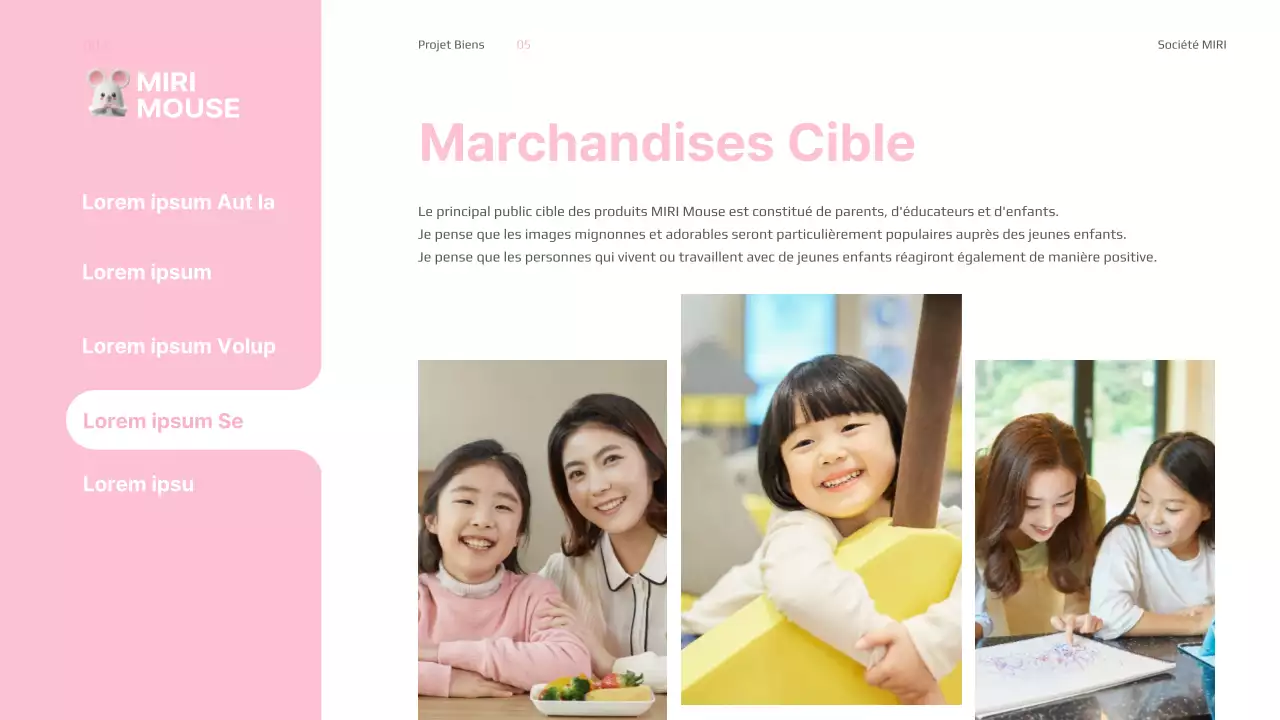 Présentation des marchandises en rose et blanc