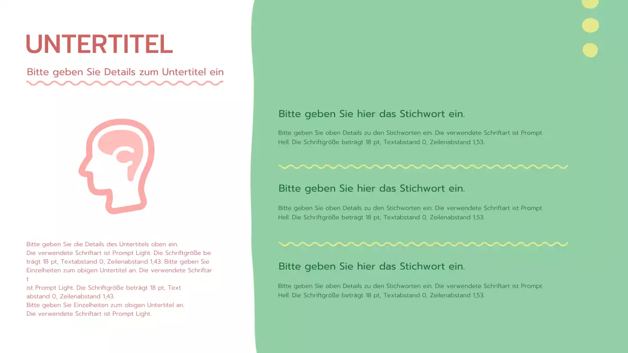 Eine frische grüne, abgerundete Psychologie Präsentation