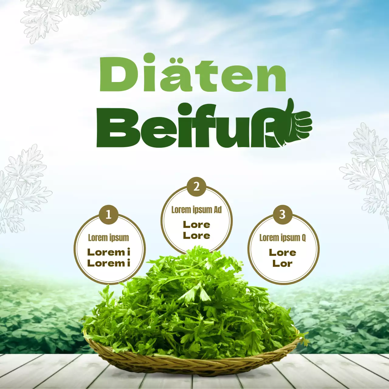 Ein sauberes Fotokonzept mit einem grünen Himmel als Thema