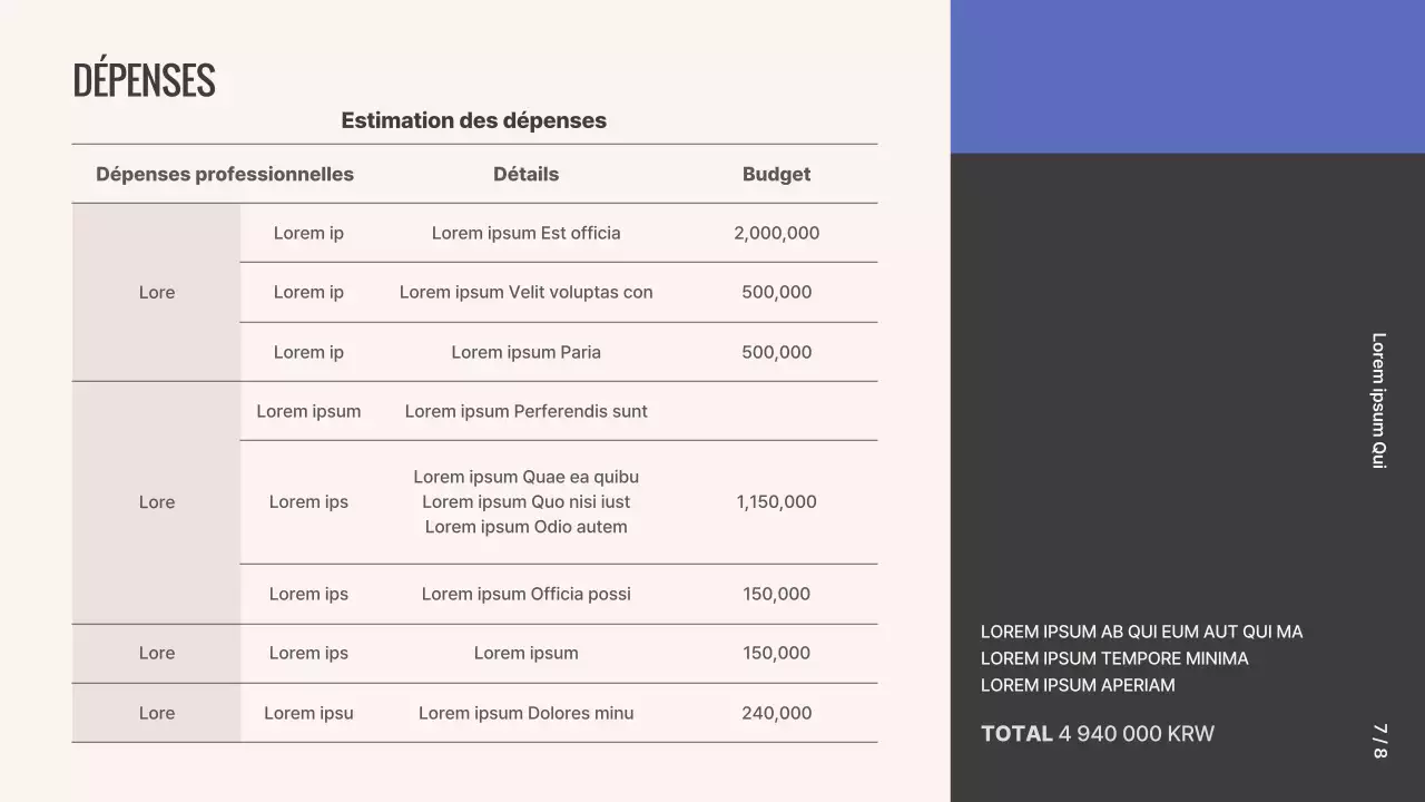 Proposition d'exposition photographique Grid Concept en violet et beige
