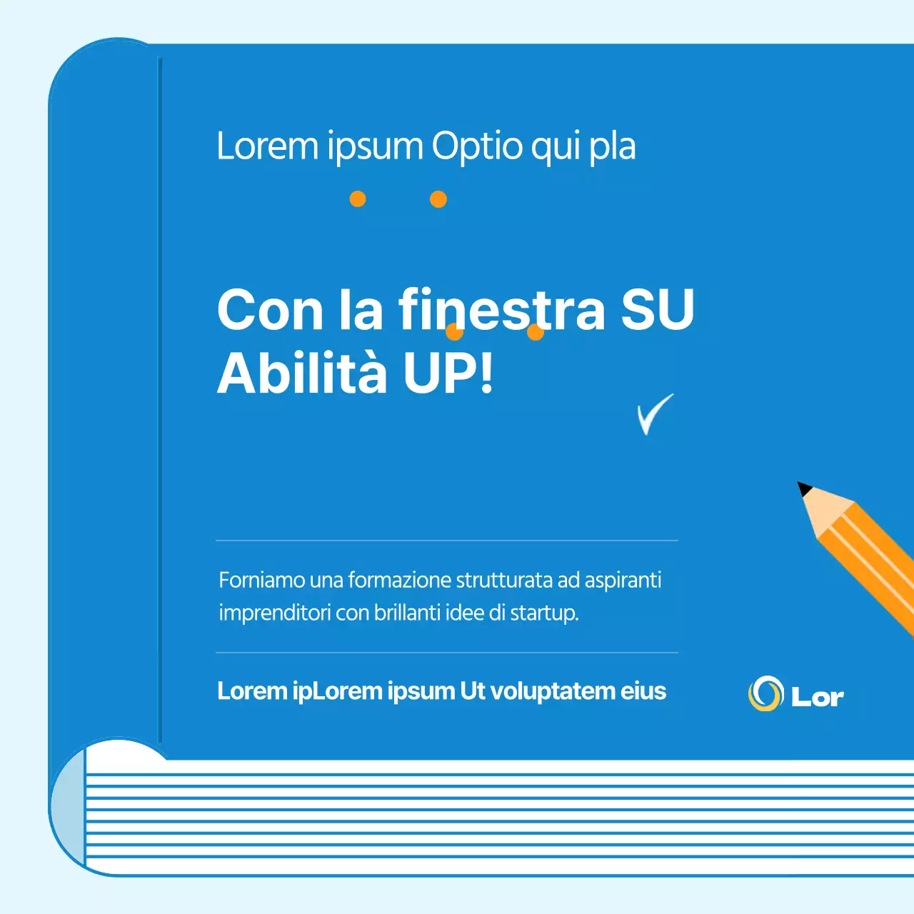 Un semplice pitch di reclutamento blu e arancione per i tirocinanti imprenditoriali