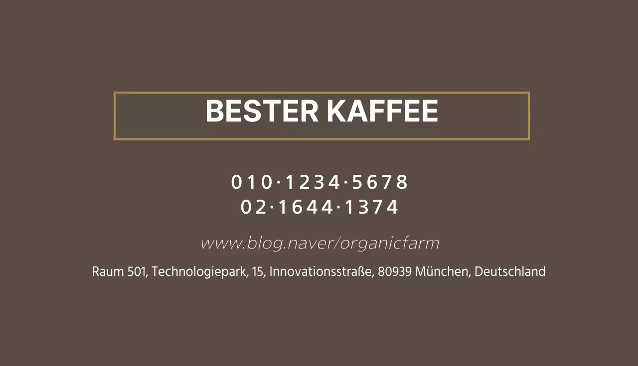 Einfaches Café-Visitenkartendesign