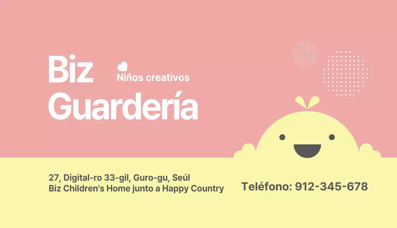 Tarjeta de visita del director de preescolar Biz