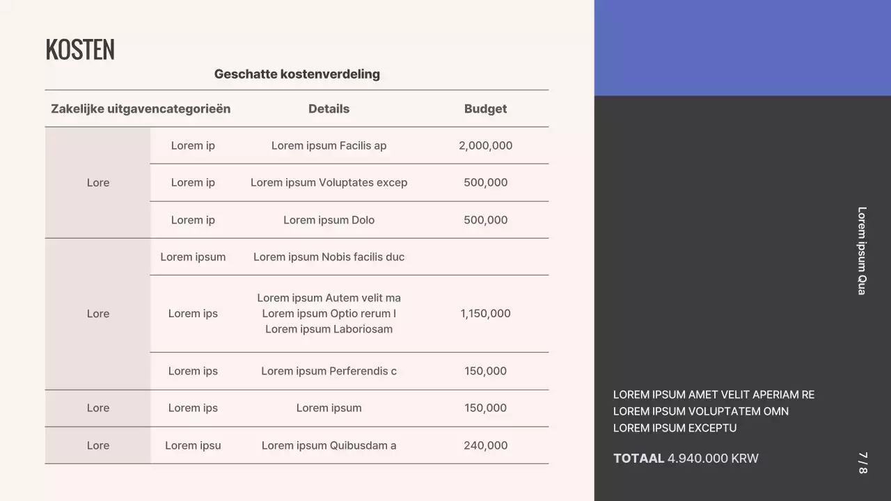 Grid Concept Fototentoonstelling Voorstel in paars en beige