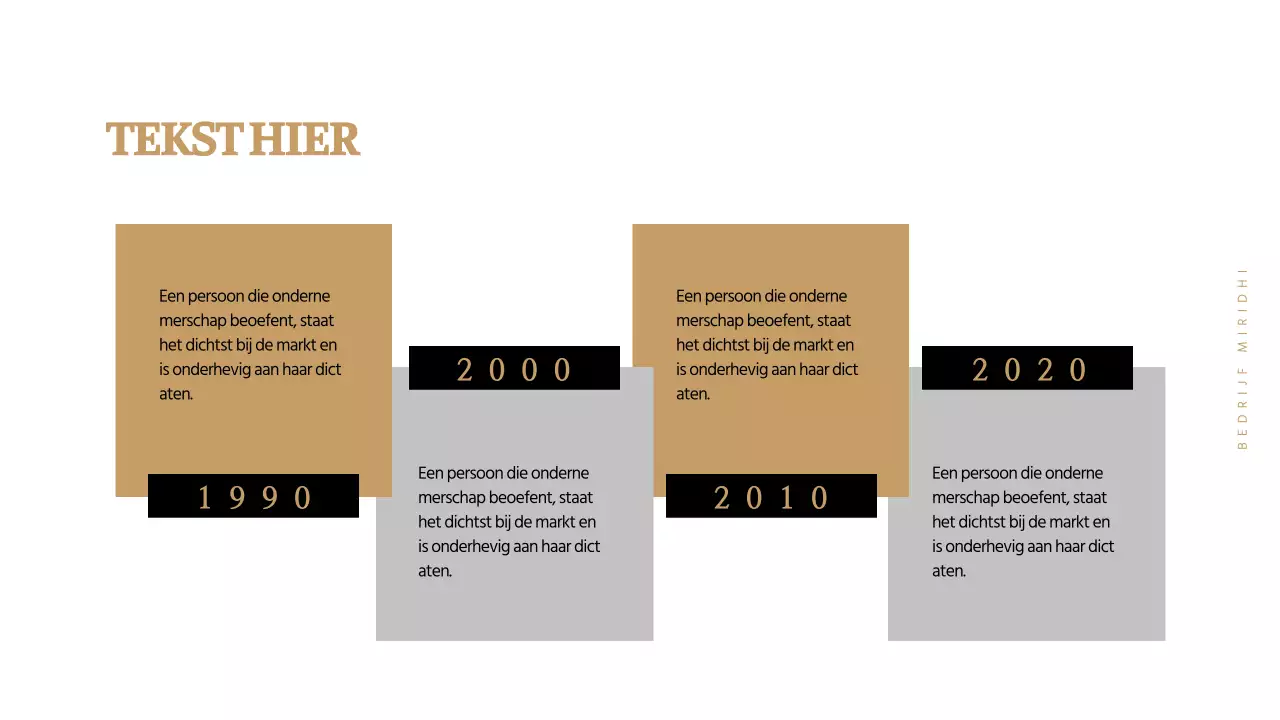 Een eenvoudige tijdlijn in bruin en grijs