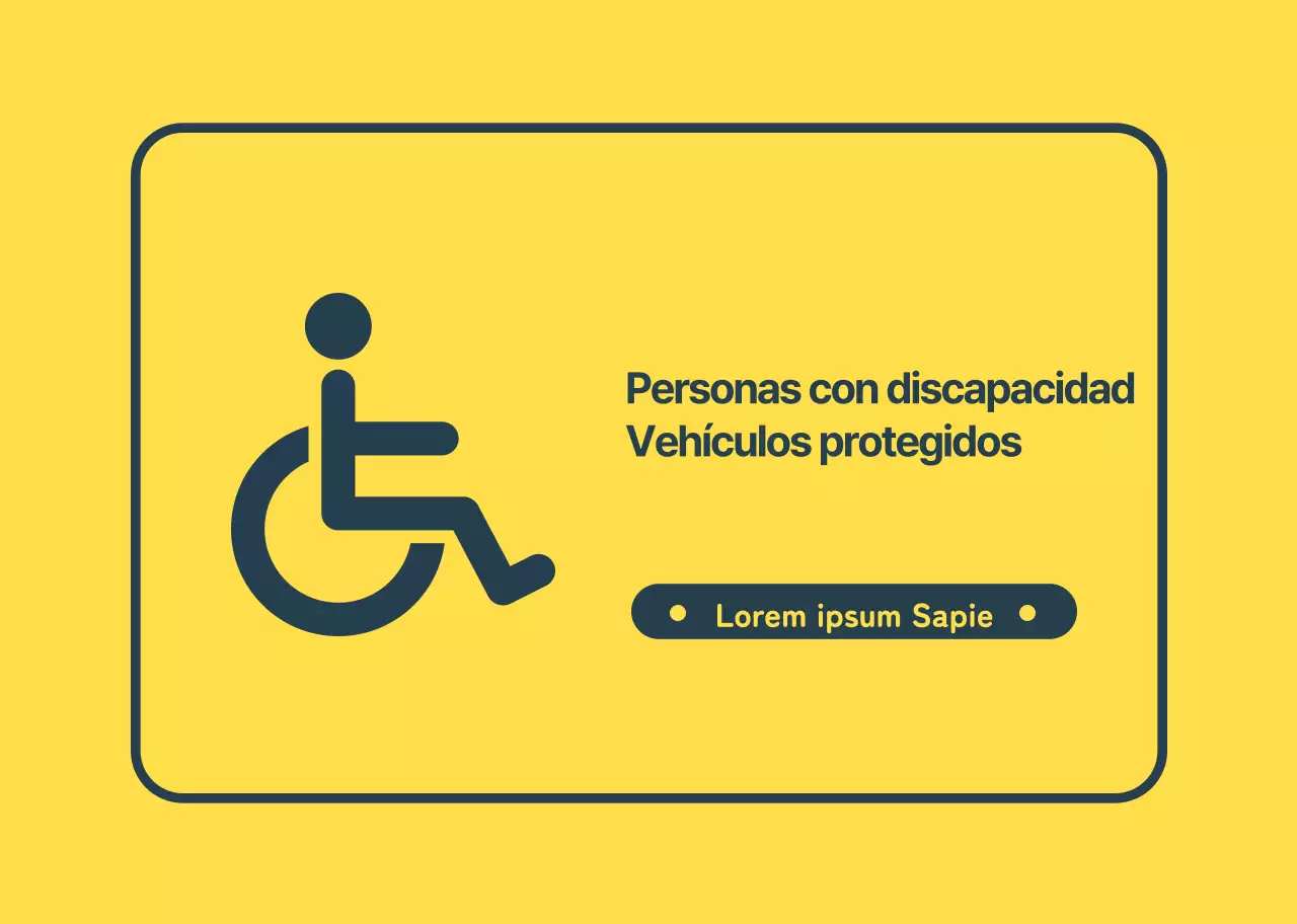 Guía de vehículos de alta legibilidad en amarillo azul marino