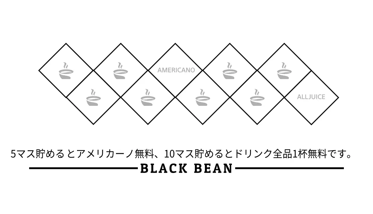 白黒 シンプル カフェ シール 名刺