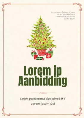 Geel en warm gekleurde kerstposter