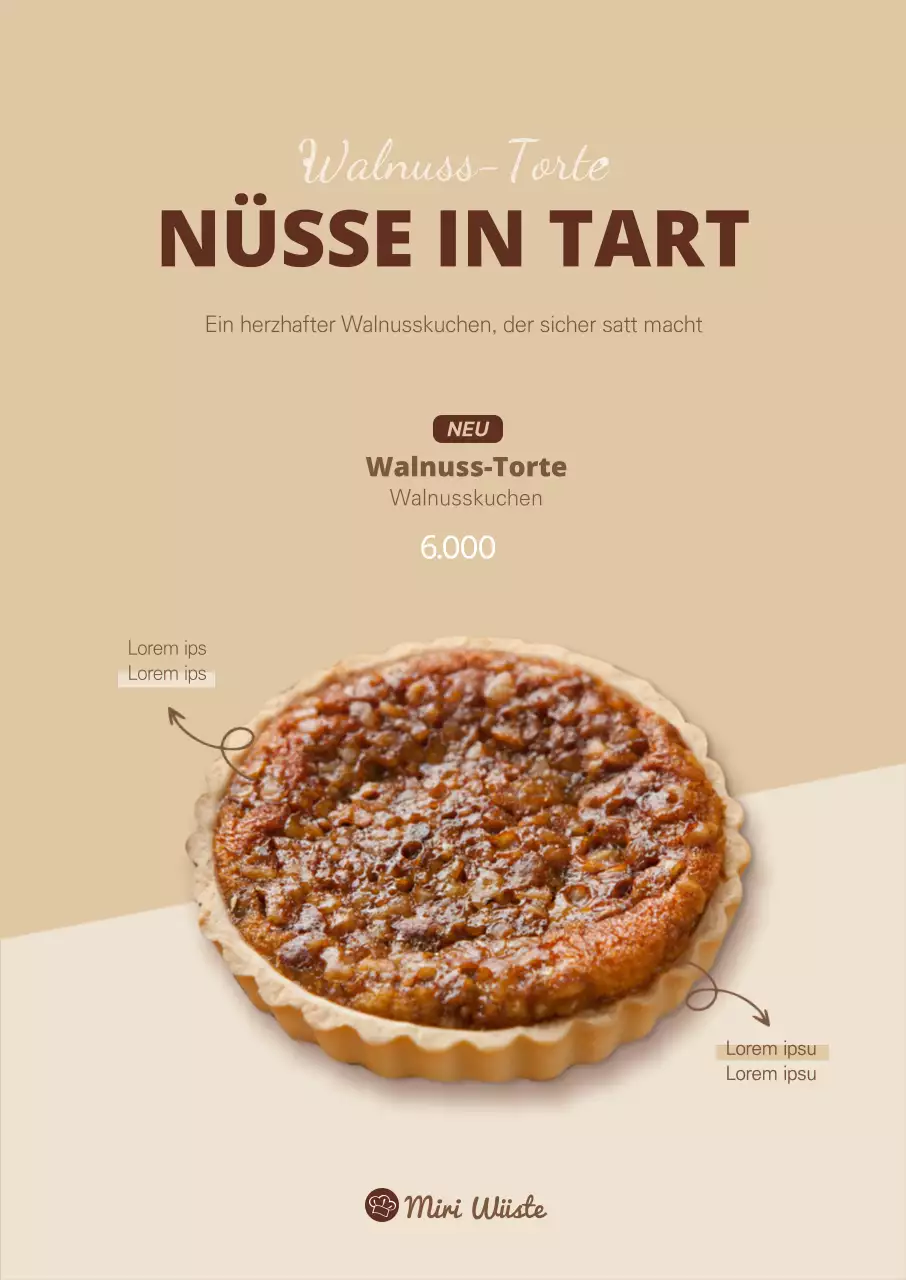 Walnusskuchenposter in braun