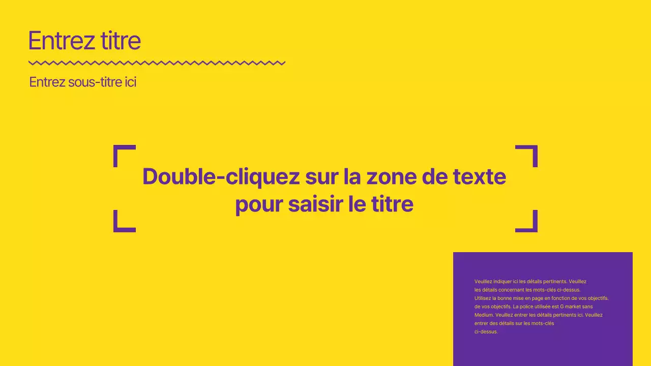 Une présentation forte et nette en jaune et violet