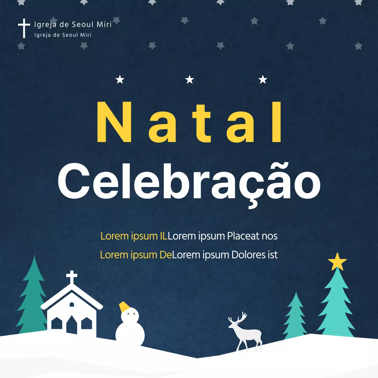 Uma missa de Natal no céu noturno de neve índigo