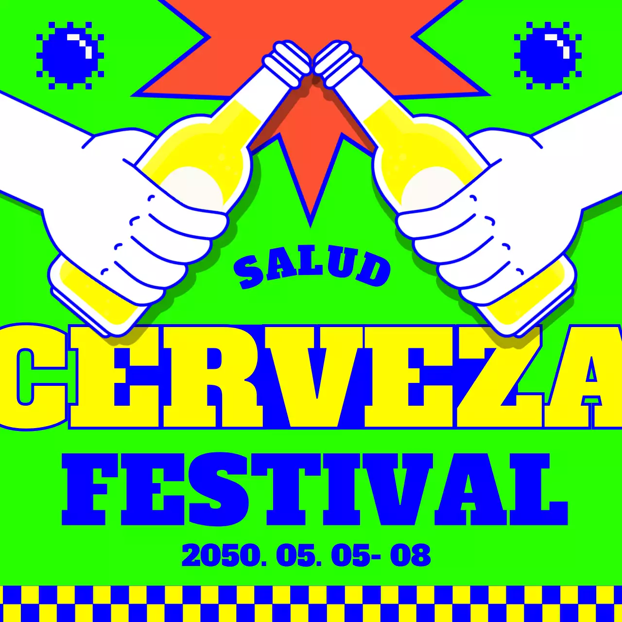 Promocione su fiesta de la cerveza con colores de neón