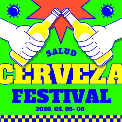 Promocione su fiesta de la cerveza con colores de neón