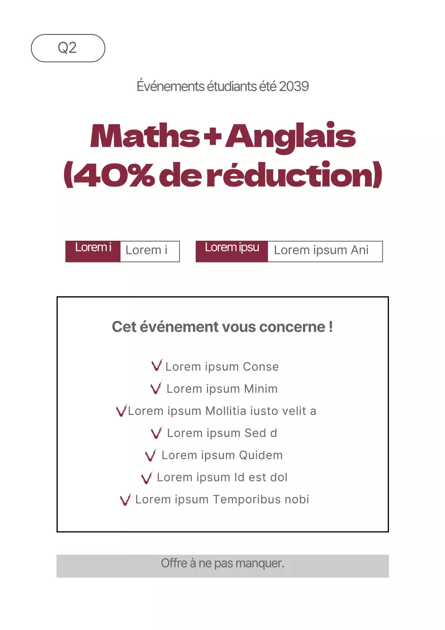 Un simple prospectus blanc pour promouvoir une opération de réduction dans un centre de soutien scolaire.