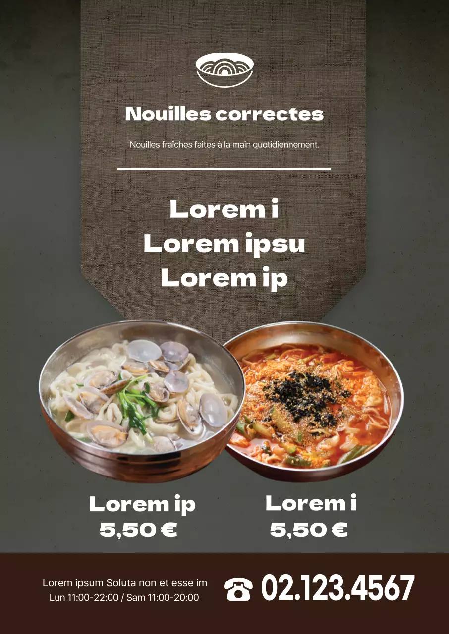 Une photo brune met en évidence le menu de ramen d'un restaurant traditionnel
