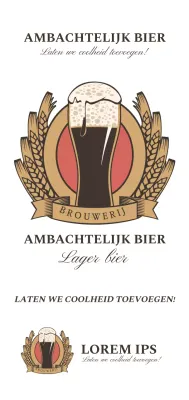 Eenvoudig concept bierfestivallogo in bruin en zwart