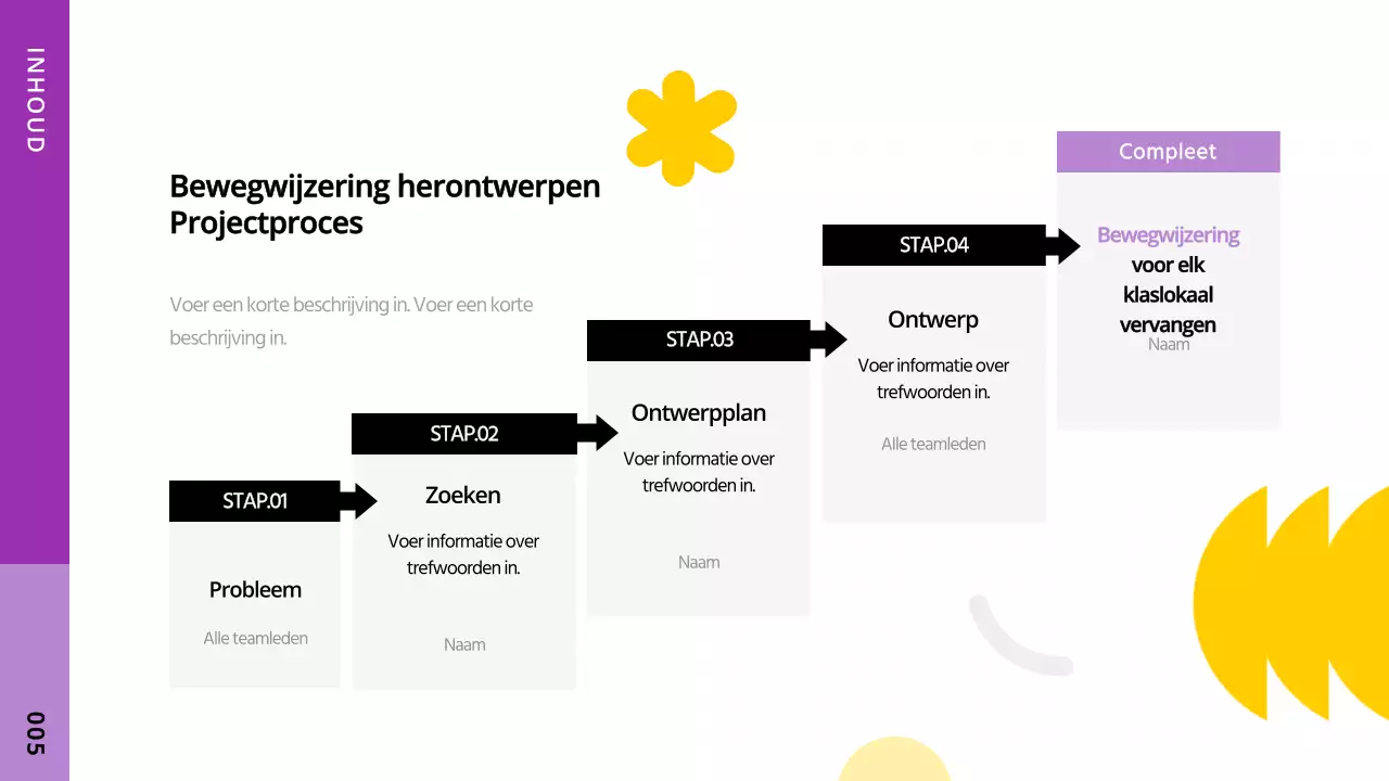 Een eenvoudig ontwerpproject voor kleurenblinden met vormen met gele accenten