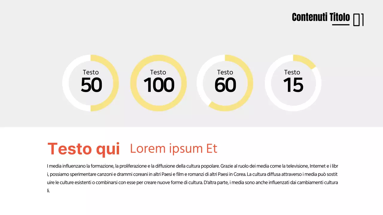 Grafico concettuale in giallo e arancione