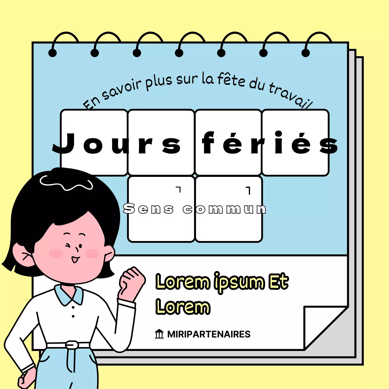 Apprenez des anecdotes sur les jours fériés en compagnie d'une jeune fille pétillante aux couleurs pastel.