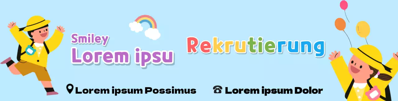 Hellblaue gelbe niedliche PR-Anwerbung