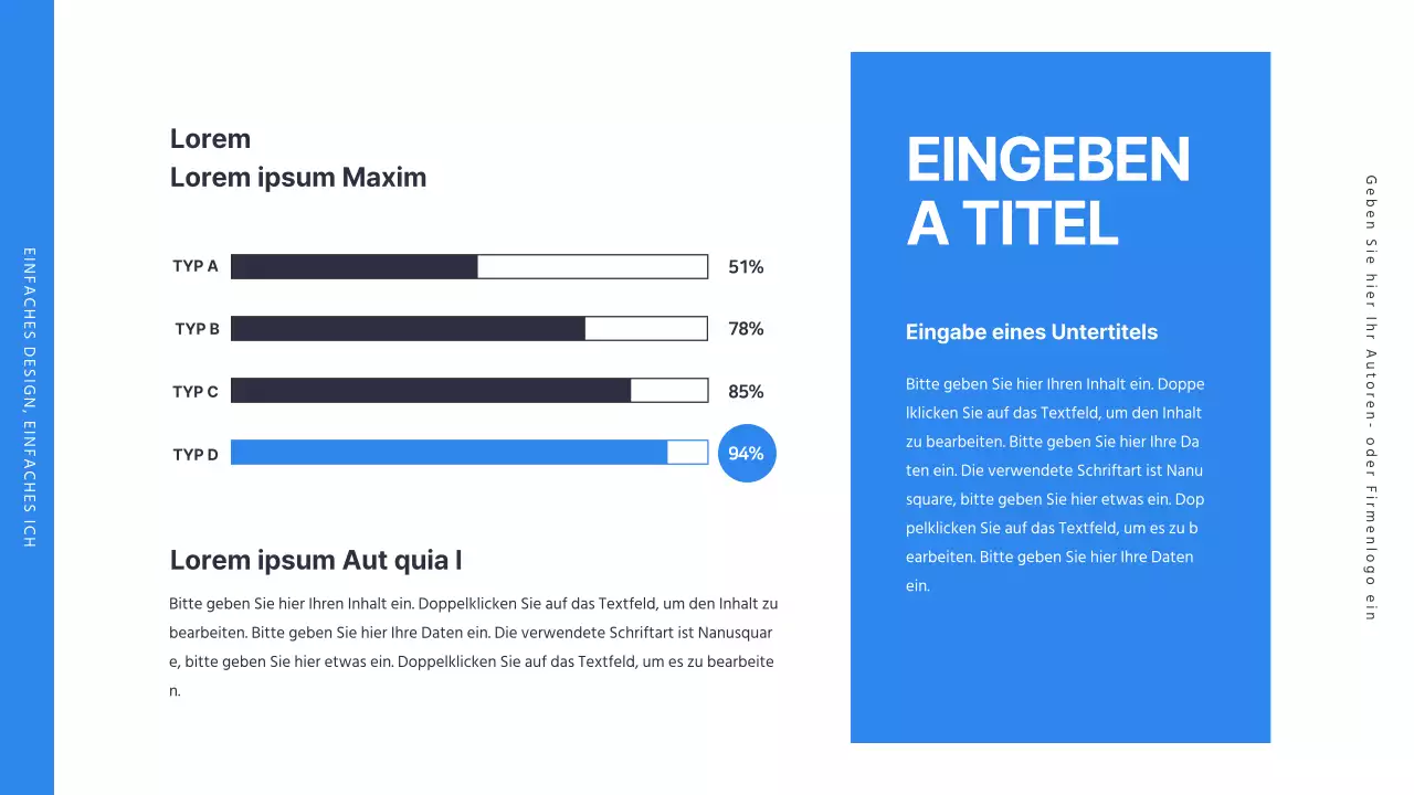 Einfache horizontale Geschäftsinfografik in Blau