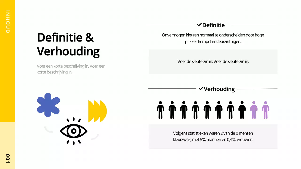 Een eenvoudig ontwerpproject voor kleurenblinden met vormen met gele accenten