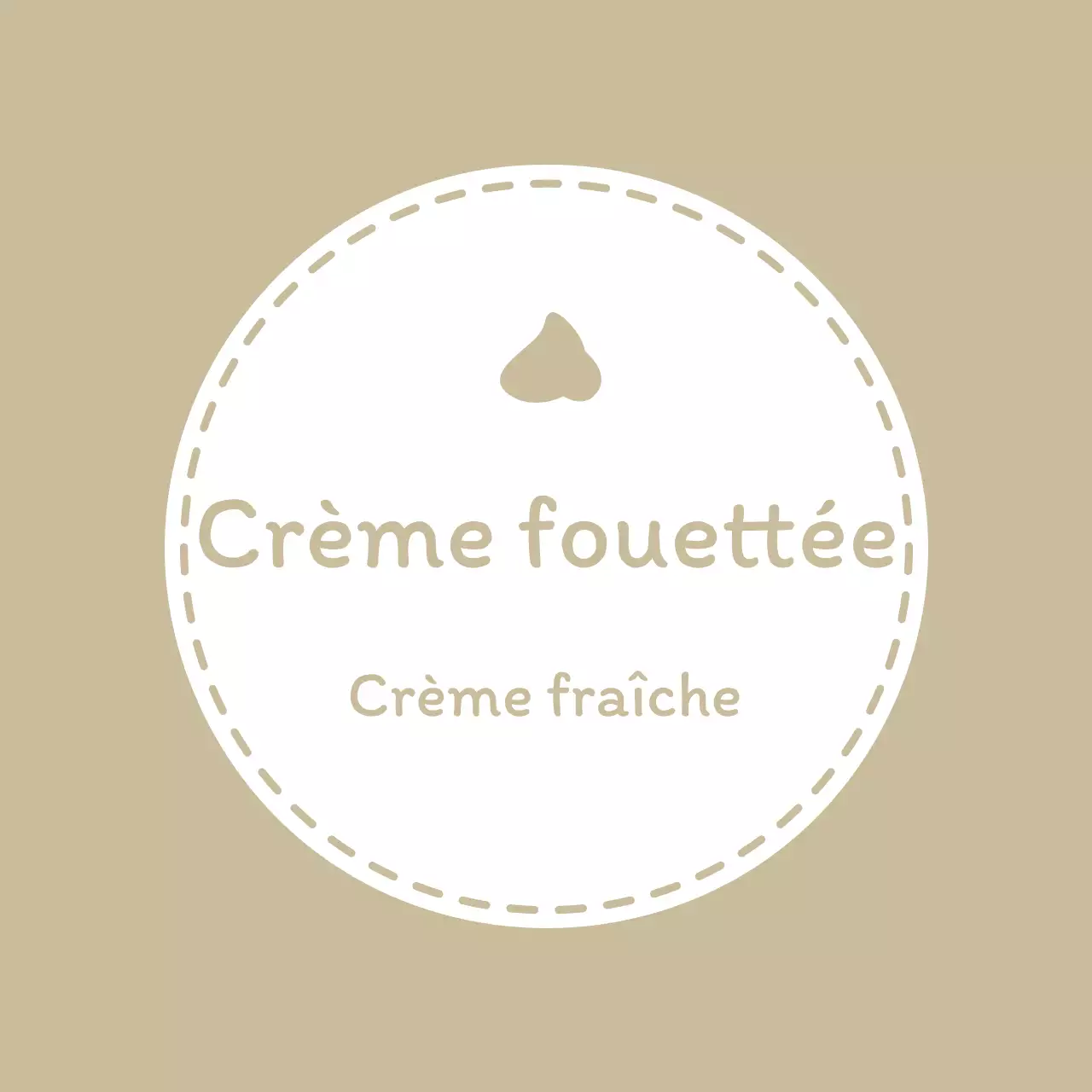 Une étiquette de café beige et sentimentale