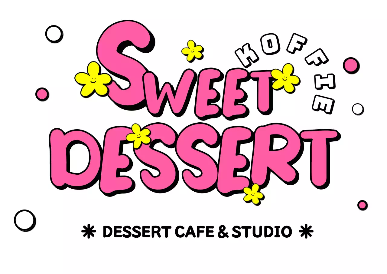 Schattig tienerconcept dessertwinkelontwerp in heet roze en geel