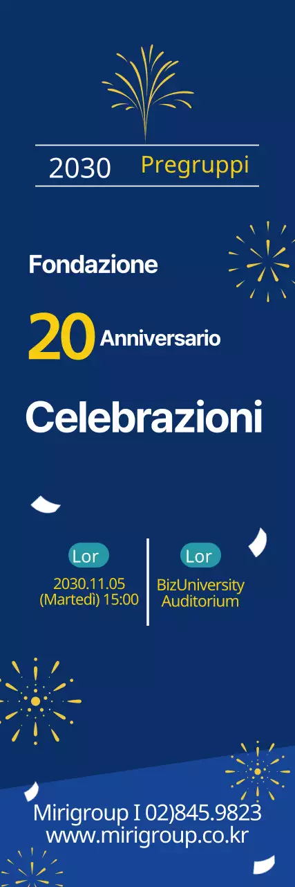 Scritte blu gialle in evidenza Evento di lancio dell'azienda ordinata