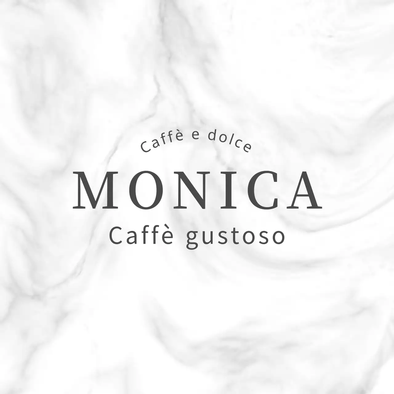 Logo testuale per un caffè semplice con texture in marmo bianco