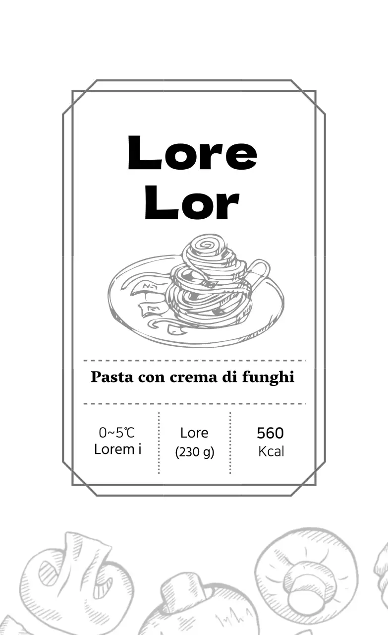 Etichette alimentari bianche illustrate e pulite