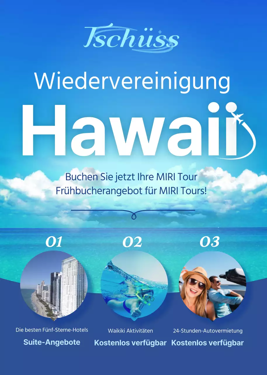 Benefizveranstaltung der Hawaii-Tournee vor blauer, sonniger Kulisse