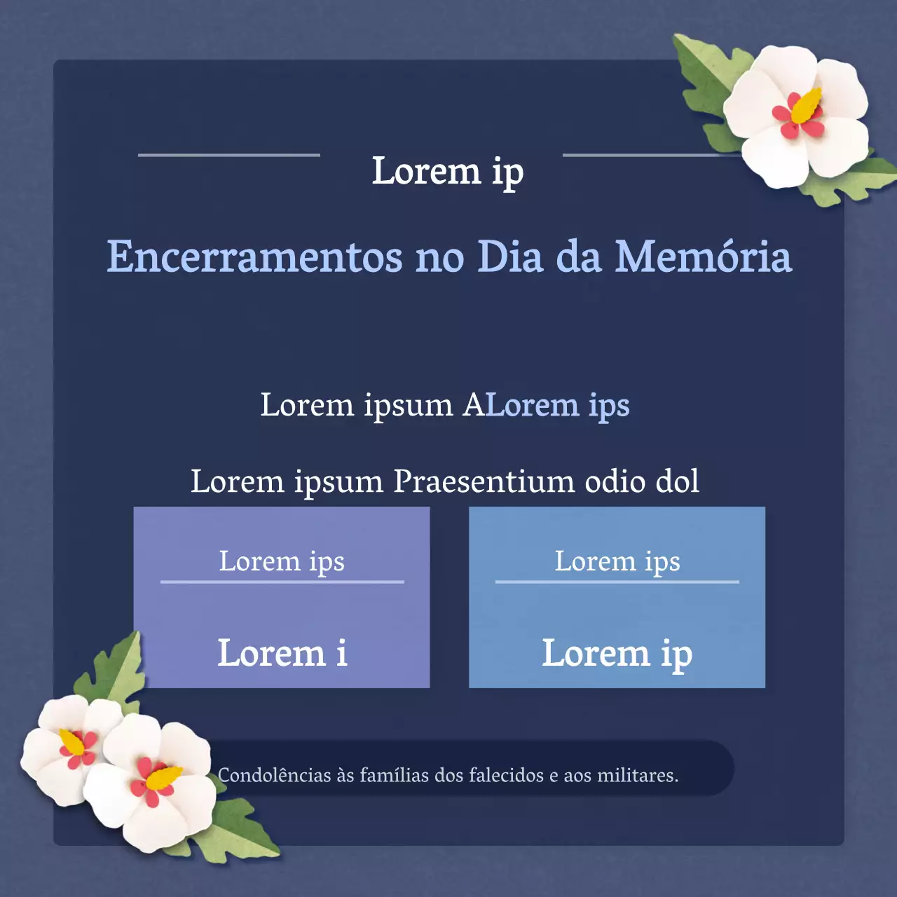 Informações sobre os cuidados no Dia da Memória